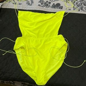 Neon yellow bathing suit